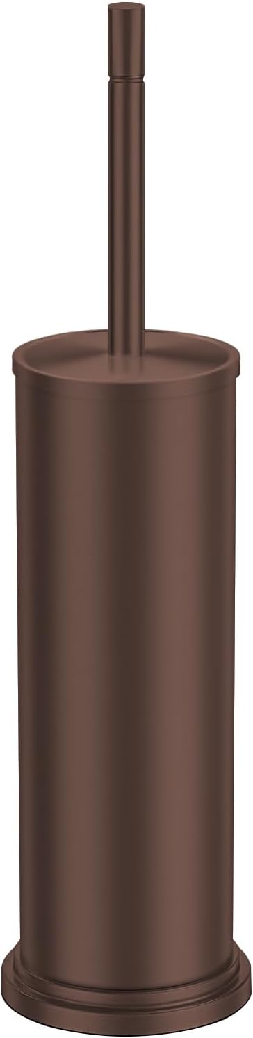 Bronze Toilet Brush and Holder Set,304 Stainless Steel Toilet Brush for Bathroom with Long Handle, Heavy Duty Toilet Bowl Brush,Removable Inner Bowl and Splash Protection,Deep Cleaning