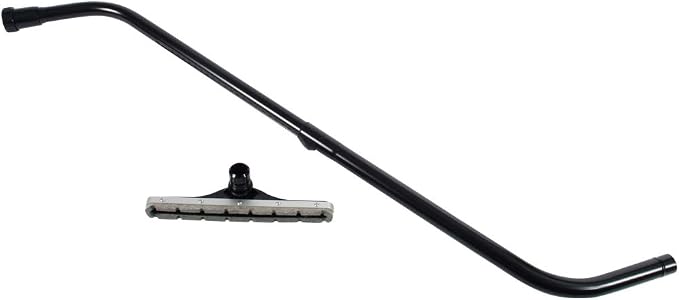 Cen-Tec Systems 94852 Commercial Scalloped Felt Hard Floor Vacuum Attachment with Telescopic S-Wand, Black