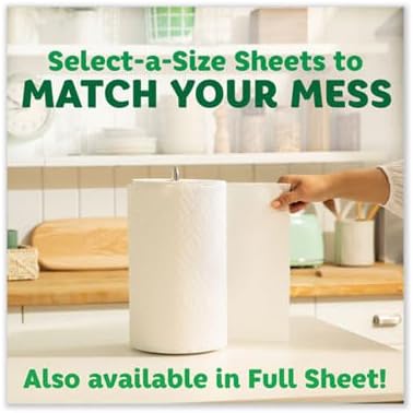 Bounty Select-A-Size Paper Towels, White, 8 Double Plus Rolls = 20 Regular Rolls