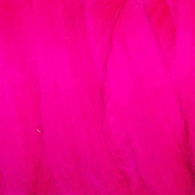 Kondoos Colored Natural Wool roving, 1 lb. Best Wool for Needle Felting, Wet Felting, handcrafts and Spinning. (Magenta, 1 lb)