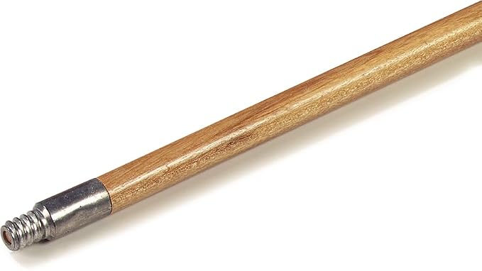 Carlisle FoodService Products 4526700 Lacquered Wood Broom Handle with Metal Threaded Tip, 60" Length, 15/16" Diameter (Pack of 12)