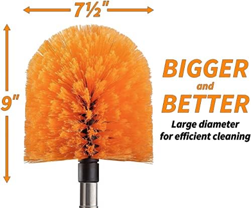 1.5-to-4 ft Cobweb Duster with Extension Pole // 10+ Foot Reach Spider Web Cleaner Cobweb Brush for Outdoor & Indoor Web Cleaning // Lightweight & Sturdy Telescopic Pole // The Ultimate Dusting Kit