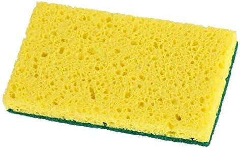 Scrubee Heavy Duty Scrub Sponge with Scouring Pad, Kitchen Dishwashing, Sink, Pot and Frying Pan Cellulose Scrubber Sponge Non Scratch. By Superio… (4.5" 12 Pack)