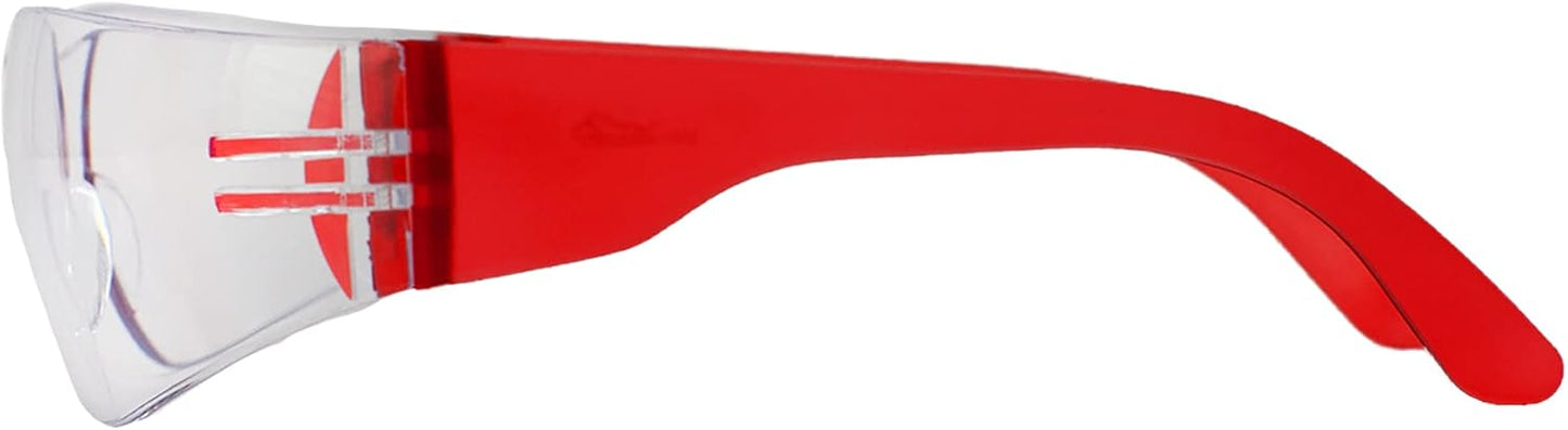 BISON LIFE Safety Glasses - Scratch Resistant Wrap Around Eyewear, Polycarbonate ANSI Z87.1 Impact Resistant Lens