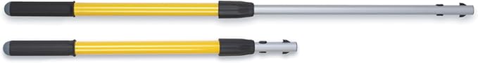 Rubbermaid Commercial Products HYGEN Quick-Connect Straight Extension/Extendable Handle/Stick, 20 - 40 inch, Yellow, Lightweight for Janitorial/Professional Microfiber Cleaning/Dusting