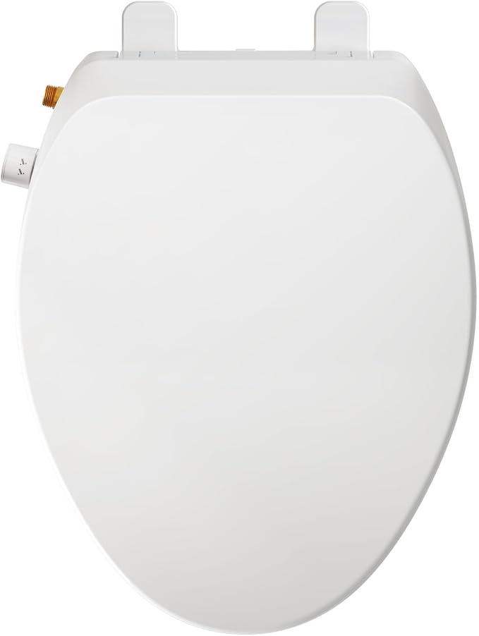 Elongated Bidet Toilet Seat – Non-Electric, Slow-Close Lid, Adjustable Water Pressure, Self-Cleaning Dual Nozzles for Frontal & Rear Wash, Leak-Resistant Brass Inlet, Easy Installation (Elongated)