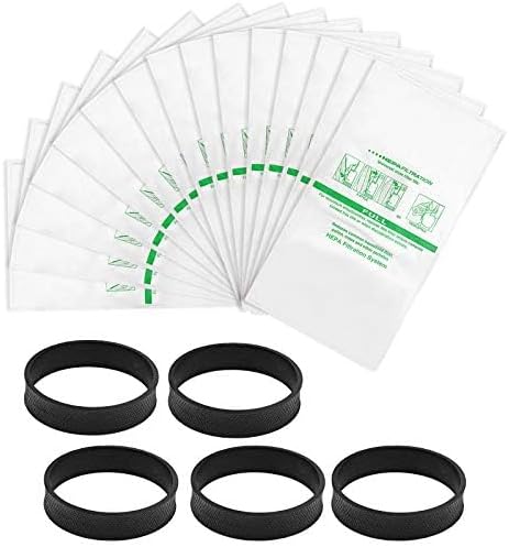 15 + 5 Pack Compatible with Vacuums 204811 Filter Plus Bags Universal Cloth Bags and Belts 301291 for F-Style and Twist-Style, and All Models Generation 4 - Sentria II 204814
