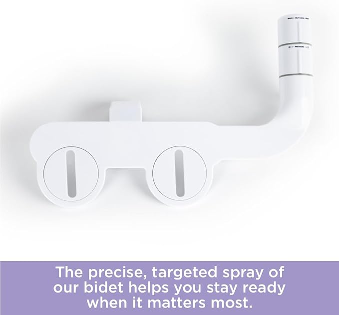 Pure for Men Bidet Toilet Seat Attachment for Home | Dual Self-Cleaning Nozzle (Frontal & Rear Back), Non-Electric Sprayer, Adjustable Water Pressure & Easy to Use | Sleek & Minimalist Design (White)