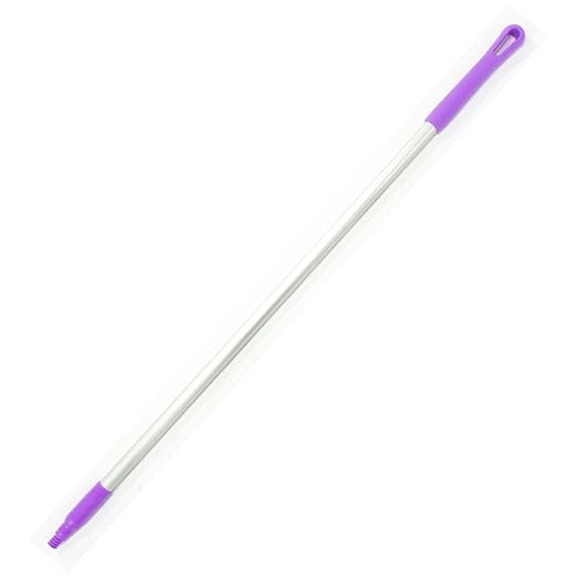 SPARTA Aluminum Broom and Mop Handle Replacement with Acme Threaded Tip for Environments with Harsh Cleaning Agents, Aluminum, 84 Inches, Purple