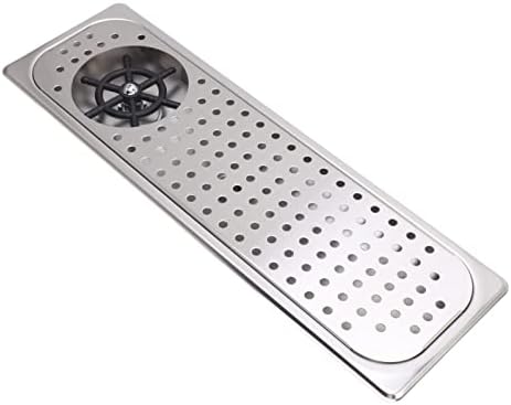 Haofy Pitcher Rinser, Glass Sink Rinser 304 Stainless Steel Multi Angle Flushing High Pressure Washing Water Saving Easy to Install with Drip Tray for Coffee Shop (Stainless Steel Color B)
