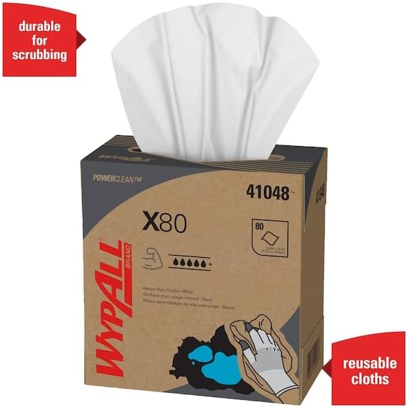 X80 Cloths, HYDROKNIT, POP-UP Box, 9 1/10 x 16 4/5, White, 80/Bx, 5 Boxes/Carton