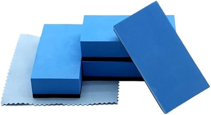 Ceramic Coating Applicator Kit – Blue Sponge & Microfiber Cloth，Compatible for Car Wax, Glass & Paint Protection(8Pcs Sponge Cloth)