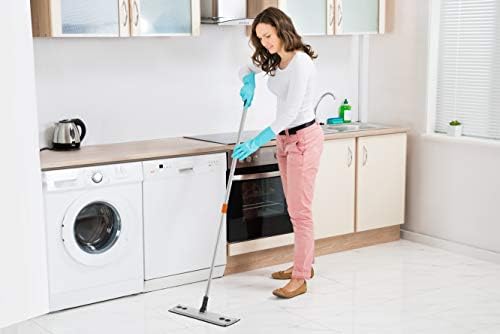 Superio Miracle Mop Set - Microfiber Flat Mop, Wet and Dust Mop, Best for Vinyl Plank, Hardwood, Laminate, Tile Flooring, Wall, with Aluminum Telescopic Handle, Velcro Microfiber Mop Pad, Grey