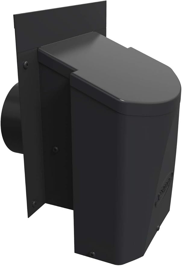 Ventilation Maximum AF4-C 4 Inch Outdoor Wall Dryer Vent Cover – Exterior Bathroom Exhaust Fan & HVAC Intake/Exhaust, Energy-Saving, Galvanized Steel, Weatherproof - Black