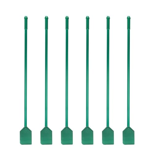 SPARTA 48" Nylon Paddle Scraper with 4.5" x 7.5" Contoured Blade, One-Piece Mixing Tool for Large Batch Cooking and Food Processing, Green (Pack of 6)