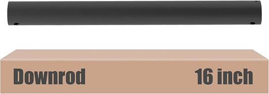 16 inch Ceiling Fan Downrod,Black Downrod for Ceiling Fan, 1 inch Outside Diameter, Boom Suitable for a Wide Range of Fans (Black, Not Threaded)
