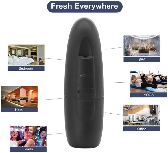 Di’Aroma Plug in Waterless Diffuser, Cold Air Nebulizing Scent Diffuser Machine, Air Freshener Diffuser for Home, Office & Spa, Up to 500 Sq Ft (2 Pack of Black)