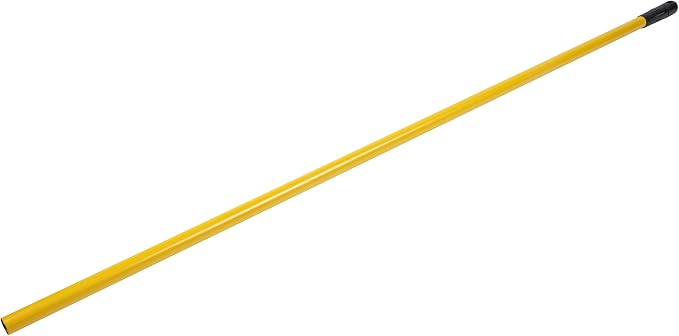 Restaurantware RW Clean 54.3 Inch Non-Slip Handle For Floor Squeegee - Hanging Loop Durable Yellow Iron Handle