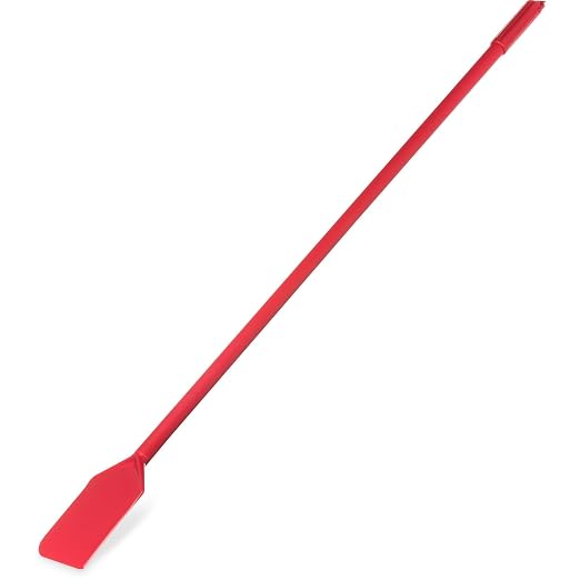 SPARTA 48" Nylon Paddle Scraper with 4.5" x 7.5" Contoured Blade, One-Piece Mixing Tool for Large Batch Cooking and Food Processing, Red (Pack of 6)