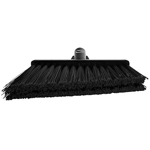 Vikan 29169 Split Bristle Angle Head Broom, Black
