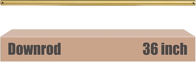 36 inch Ceiling Fan Downrod, 3 FT Gold Downrod for Ceiling Fan, 1 inch Outside Diameter, Boom Suitable for a Wide Range of Fans (Gold, Not Threaded)