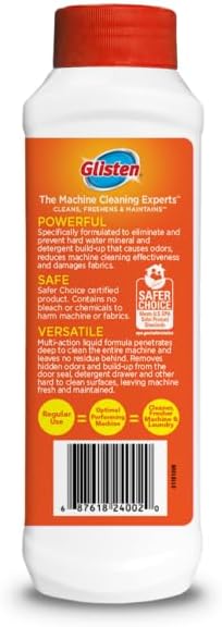 Glisten Washing Machine Cleaner, Helps Remove Odor, Buildup, and Limescale, Fresh Scent, 12 Ounce Bottle, 2-Pack