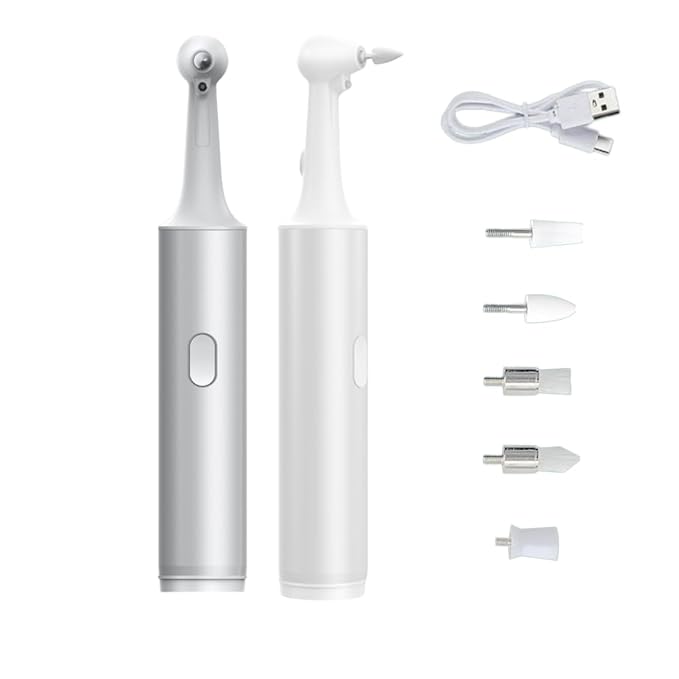 Ultrasonic Electric Teeth Polisher - Rechargeable Dental Calculus & Plaque Remover with 5 Heads, 3 Modes, and LED Light for At-Home Dental Care
