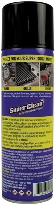 Super Clean Citrus Scent Cleaner and Degreaser Spray 17 oz Bundle with Microfiber Cloth - Heavy Duty Degreaser for Kitchen, Oil, Grime, and Dirt Removal - (3 Items)