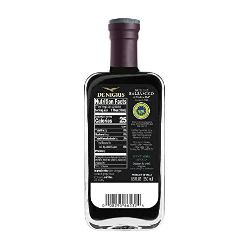 De Nigris Balsamic Vinegar Of Modena Excellence Line, Yellow Eagle Vibrant Flavor, 8,5 Oz (250ml) | Balsamic Vinegar From Modena Italy, Strong And Velvety Taste, Aged