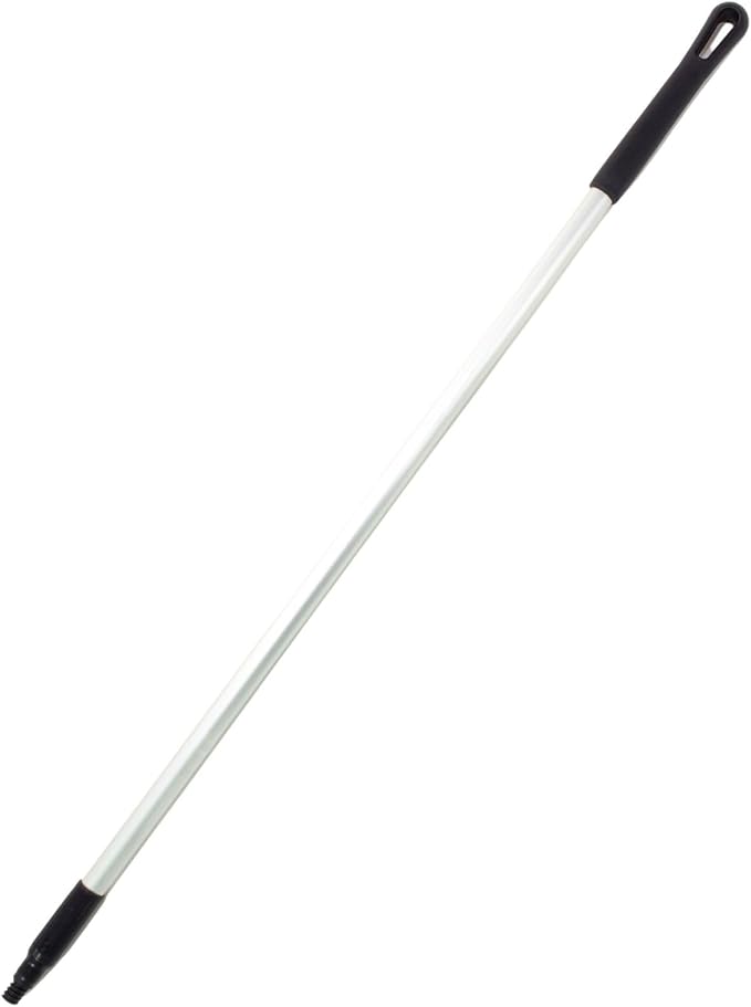 SPARTA Adjustable Aluminum Broomstick, 48” Mop and Broom Handle Replacement with Color-Coded System for Environments with Harsh Cleaning Agents, Aluminum, 48 Inches, Black, (Pack of 12)