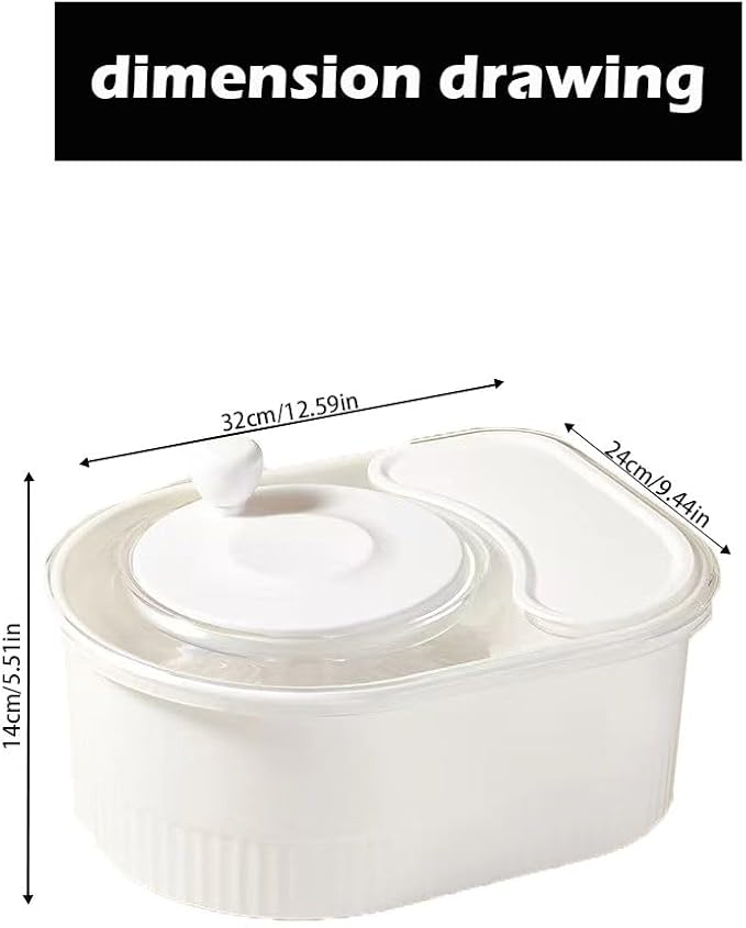 Fruit Cleaner Spinner Efficient Bowl Washing Portable Washing Machine with Lid and Filter (White)