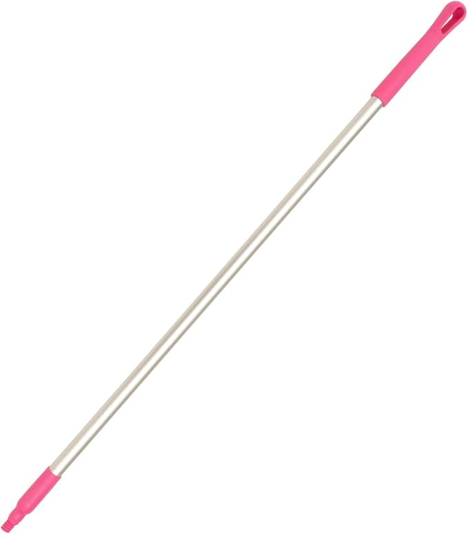 SPARTA Adjustable Aluminum Broomstick, 48” Mop and Broom Handle Replacement with Color-Coded System for Environments with Harsh Cleaning Agents, Aluminum, 48 Inches, Pink