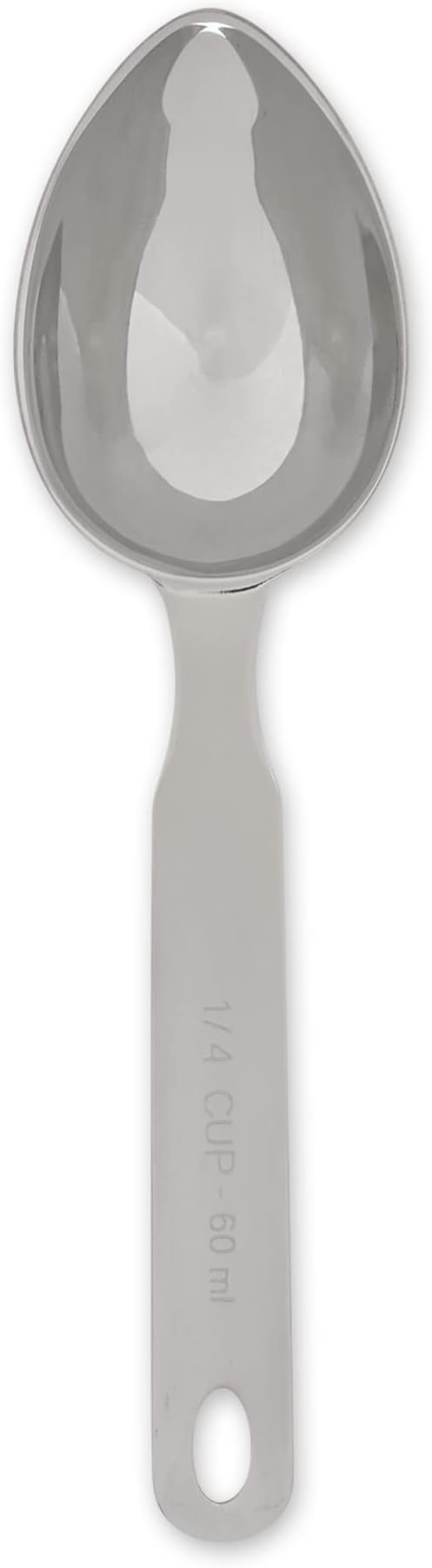 RSVP International Endurance Oval Measuring Scoop, 1/4 cup, Stainless Steel
