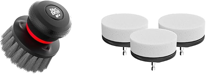 Dirt Devil Handheld Pommel Scrubber Cleaning Brush, General Purpose Cleaning, AD80000 + Sponge Pad Cleaning Set, 3-Pack, AD83200