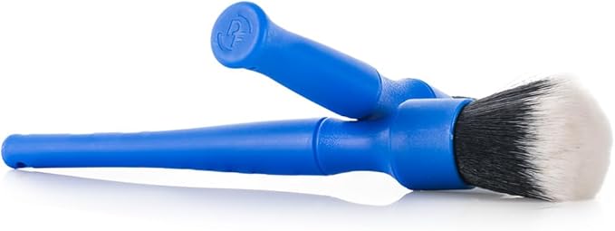 Detail Factory - Synthetic Detailing Brush Set - Long & Short Brush - Ultra-Soft Interior Car Cleaning Brushes for, Screens, Emblems, & Tight Spaces - Dark Blue