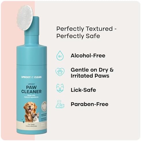 Uproot Clean Washing Machine Cleaner Tablets Ultra & Dog Paw Cleaner Set: 40% Stronger Tablets Removing Odors, Residue & Build-Up + No-Rinse Hypoallergenic Paw Washer with Soft Bristle Brush