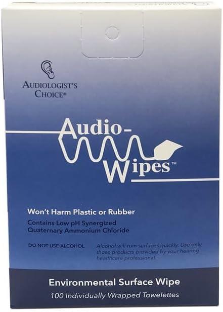 Audiologist's Choice Earbud Cleaning Kit with Audio Wipes - 3-in-1 Pen for AirPods, iPhone Cleaner, Earwax Removal, Speaker & Bluetooth Earbuds - Compact & Travel-Friendly (100 Count)