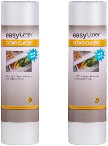 Duck Brand Clear Classic EasyLiner Shelf Liner, Non-Adhesive, Clear, 12 Inches x 20 Feet, 2 Rolls