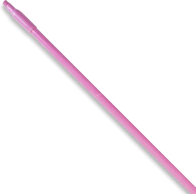 SPARTA Fiberglass Broomstick Replacement Broom Handle with Acme Threaded Tip for Industrial Cleaning Tools, Fiberglass, 60 Inches, Pink
