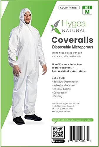 Hygea Natural Spotless Essentials 2-in-1 Lice Spray treatment & All purpose cleaner Laundry Fresh Scent 24oz + Coveralls Full Body Protective Clothing suit with hood (X-Large) Bundle
