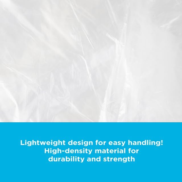 Highbar Select 12-16 Gallon Trash Bags, Bulk Pack of 1000 High Density 6 Micron Clear Trash Bags, Lightweight Trash for Small Wastebaskets - 20 Rolls with 50 Per Roll