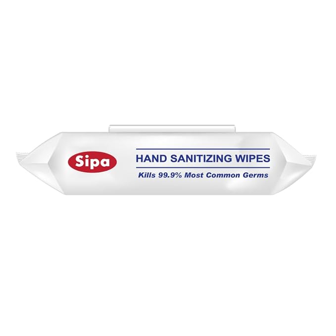 SIPA Hand Sanitizing Wipes 50 WIPES Bag, Clean-to-go, Travel Size, Fresh Scent, Soft Textured Wipes, Total 2250 Pieces (50 Count (Pack of 45))