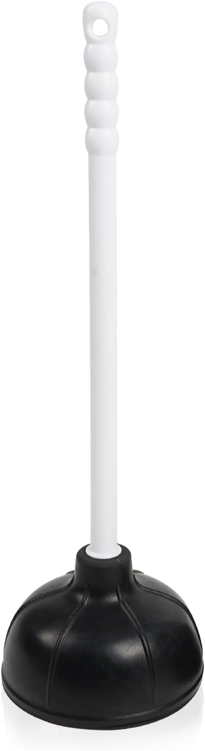Force Suction Cup Rubber Toilet Plunger with PP Handle, Toilet Bowl Plunger Heavy Duty Pump Clogged Solution for Bathroom Stores Restaurants Strong Sink to Fix Clogged Toilets Drains Sinks (1)