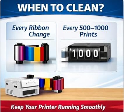 Retransfer Printer Cleaning Kit for XID Series ID Card Printers – Printhead & Roller Maintenance Kit, Prevent White Lines & Extend Printer Life (1 Kit)