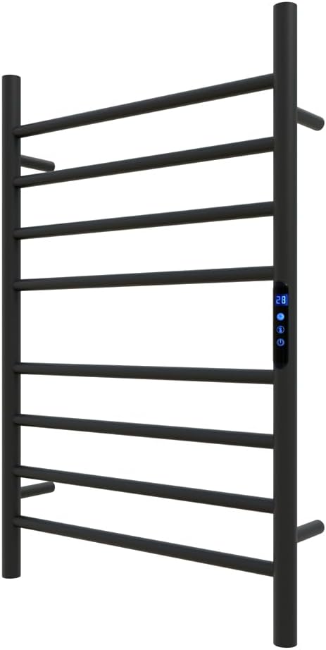 KWW Heated Towel Rack, Remote Control with APP Tuya, Towel Warmer with Timer, Wall Mounted Hot Towel Warmer for Bathroom (Matte Black, 7Bars)