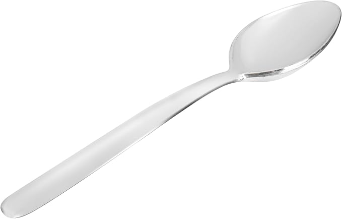 Restaurantware Moderna 5.5 Inch Disposable Spoons 250 Recyclable Small Dessert Spoons - Crack-Resistant For All Types Of Meals Silver Plastic Plastic Spoons