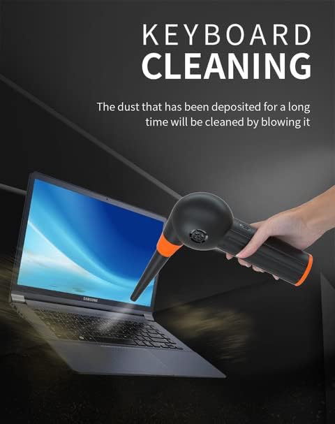 Byson Air Duster for Computer Keyboard Cleaning, 40,000 RPM, Brushless Motor, Rechargeable Battery Powered, Type-C Fast Charge 40 Minutes Use, Reusable Duster Replaces Compressed Air Cans