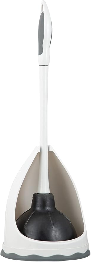 Superio Toilet & Sink Plunger and Holder Grey, 2-Pack