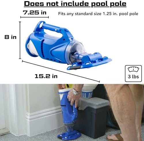 POOL BLASTER Catfish Gen 2 Cordless Pool Vacuum with Genuine Microfilter Bag, Rechargeable Handheld Spa and Hot Tub Cleaner for Small Above Ground Pools, Strong Suction and 45 Minute Runtime