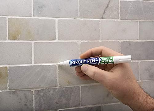 Grout Pen Tile Paint Marker: Ivory 1 Pack and 2 Pack White with Extra Tips (Narrow, 5mm) - Waterproof Tile Grout Colorant Marker for Cleaner Looking Floors & Whitener Without Bleach